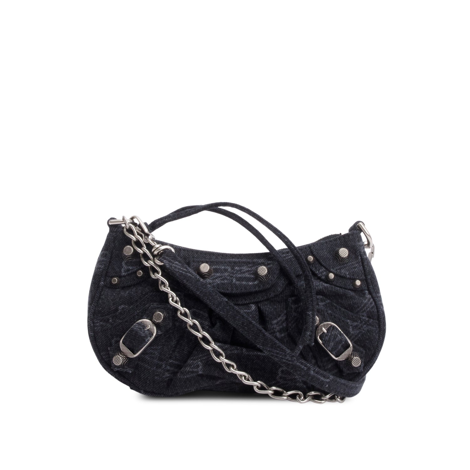 Balenciaga Bb Le Cagole Crossbody Denim Black Crossbody Bag