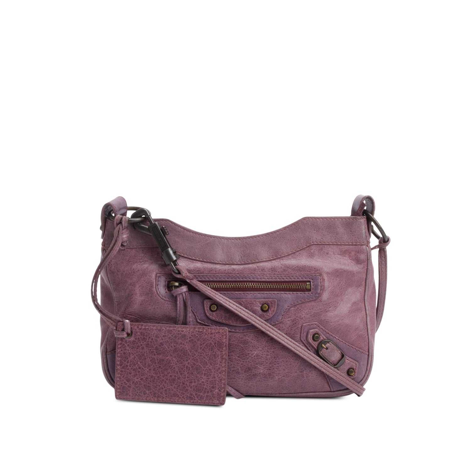 Balenciaga Purple Agneau Classic Motorcycle Hip Crossbody Leather Crossbody Bag