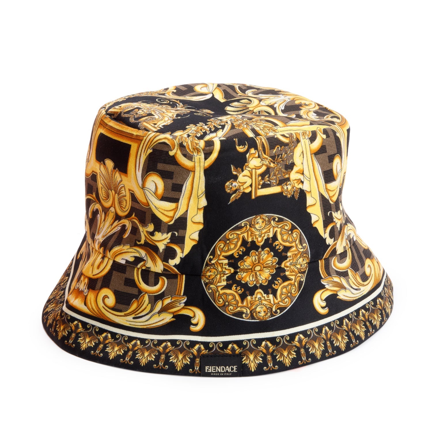Fendi Versace Fendace Silk Hat Size Bucket Bucket Bag