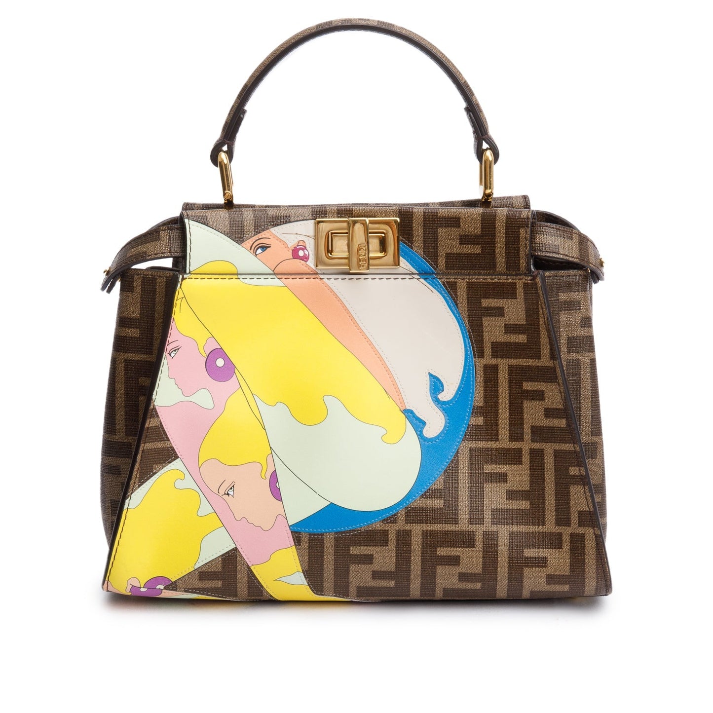 Fendi Antonio Lopez Ff Zucca Print Inlay Peekaboo Canvas Mini Travel Bag