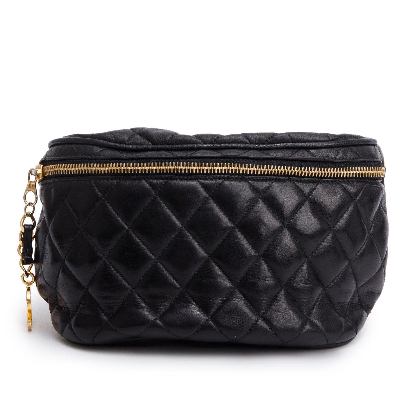 Chanel Quilted CC Waist Leather Lambskin Black Travel Bag