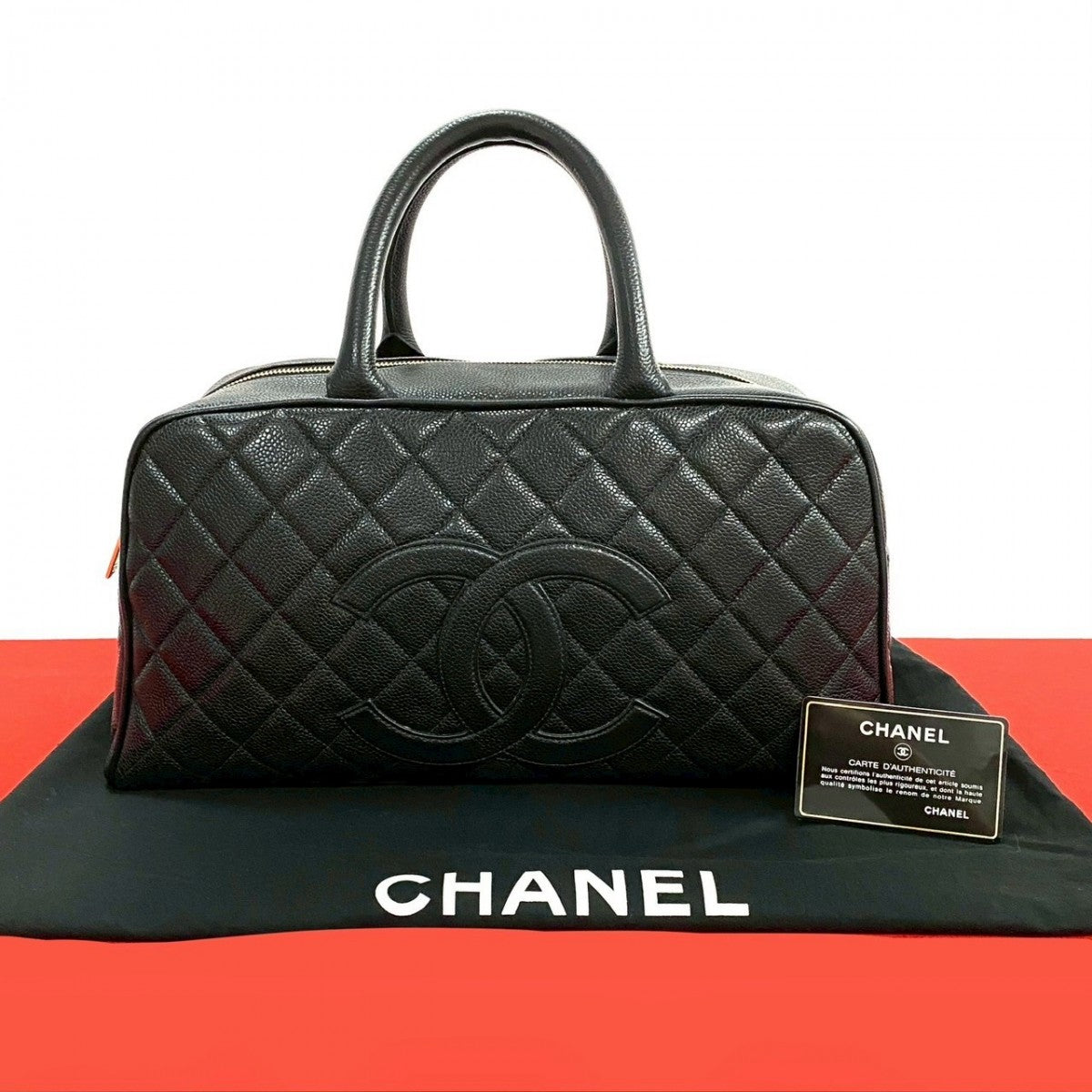 Chanel Boston Duffel Matt caviar skin COCO Black Travel Bag
