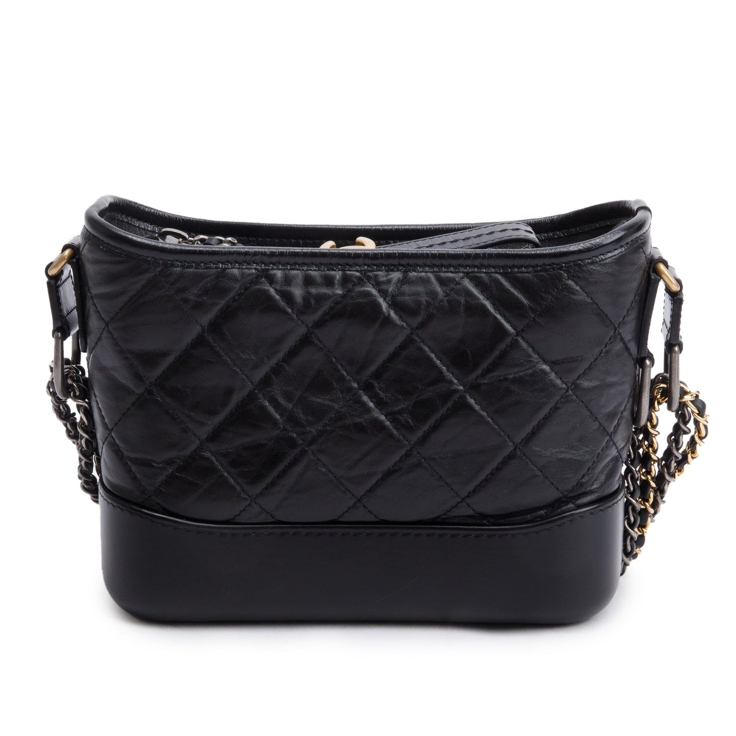 Chanel Aged Gabrielle Hobo Leather Calfskin Black Travel Bag 3