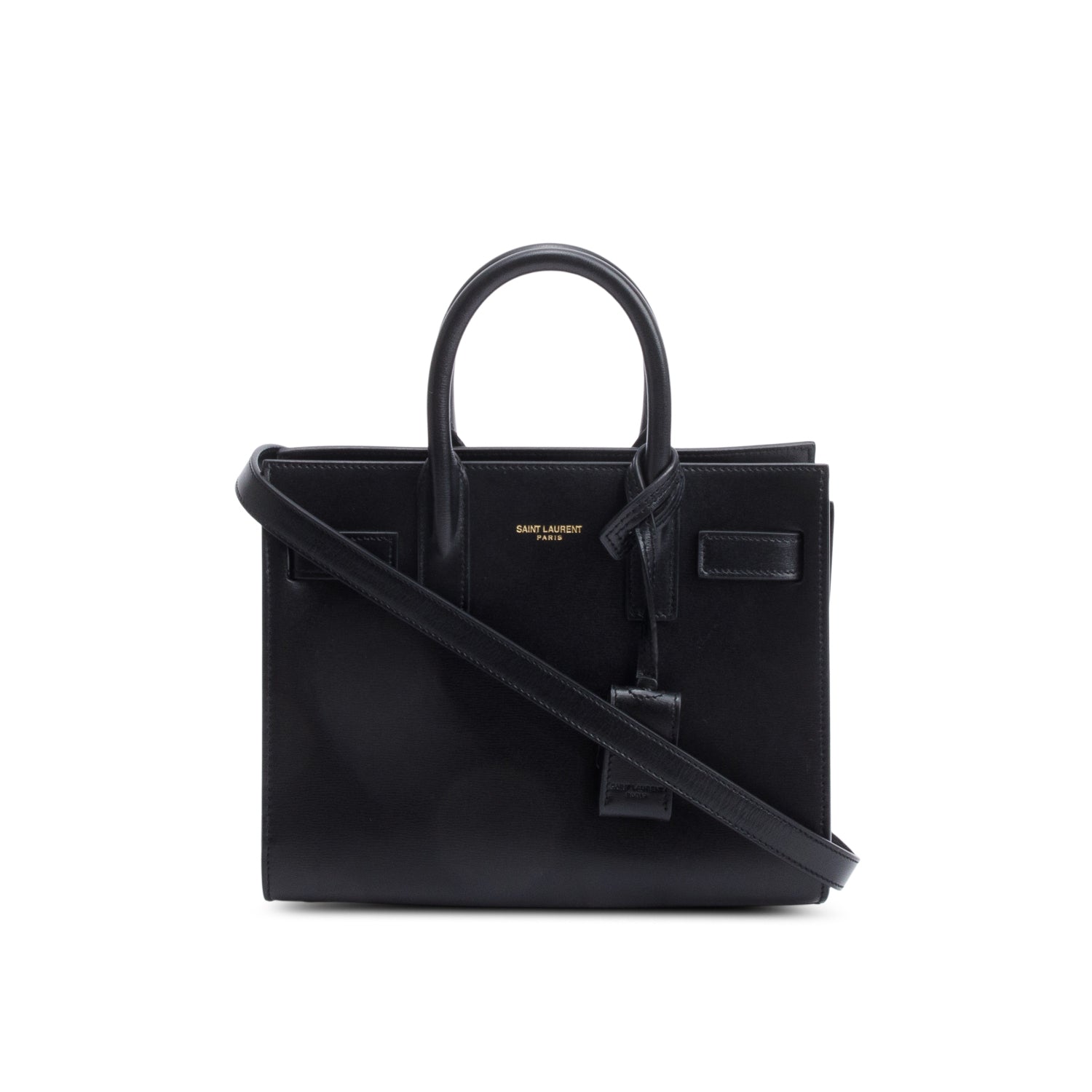 YSL Saint Laurent Smooth Nano Sac De Jour Travel Bag Leather Black