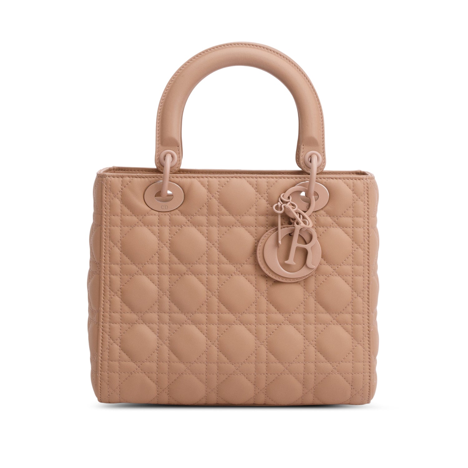 Dior Christian Blush Ultramatte Cannage Lady Bag Leather Medium Travel Bag