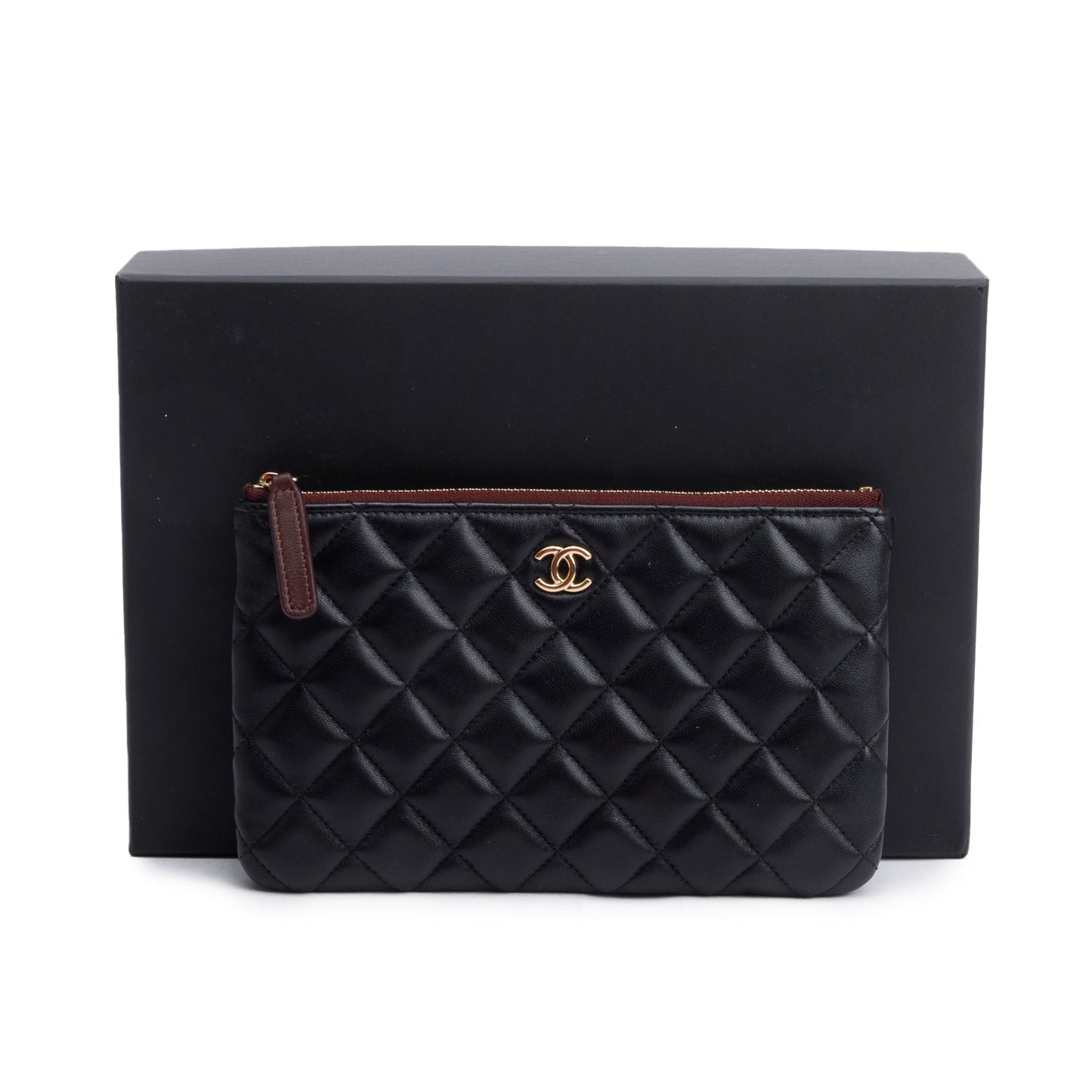 Chanel Quilted Classic O Leather Lambskin Black Travel Bag
