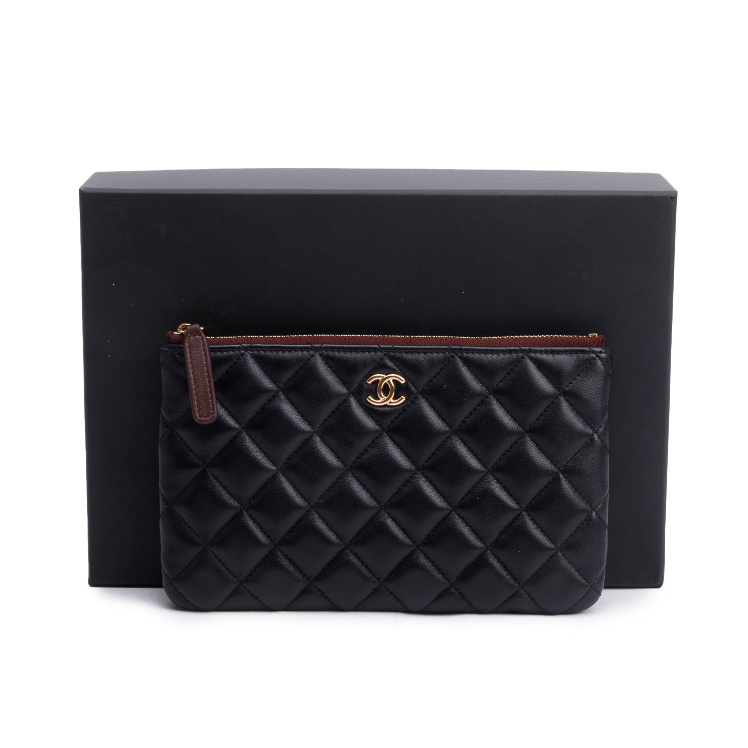 Chanel Quilted Classic O Leather Lambskin Black Travel Bag