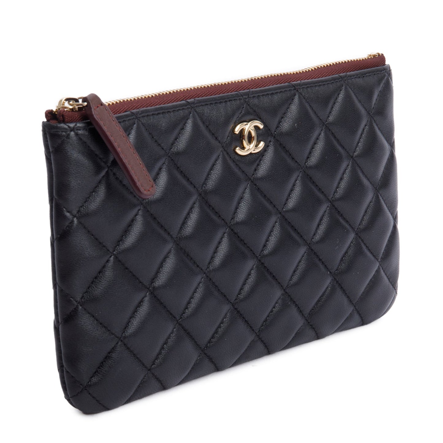 Chanel Quilted Classic O Leather Lambskin Black Travel Bag