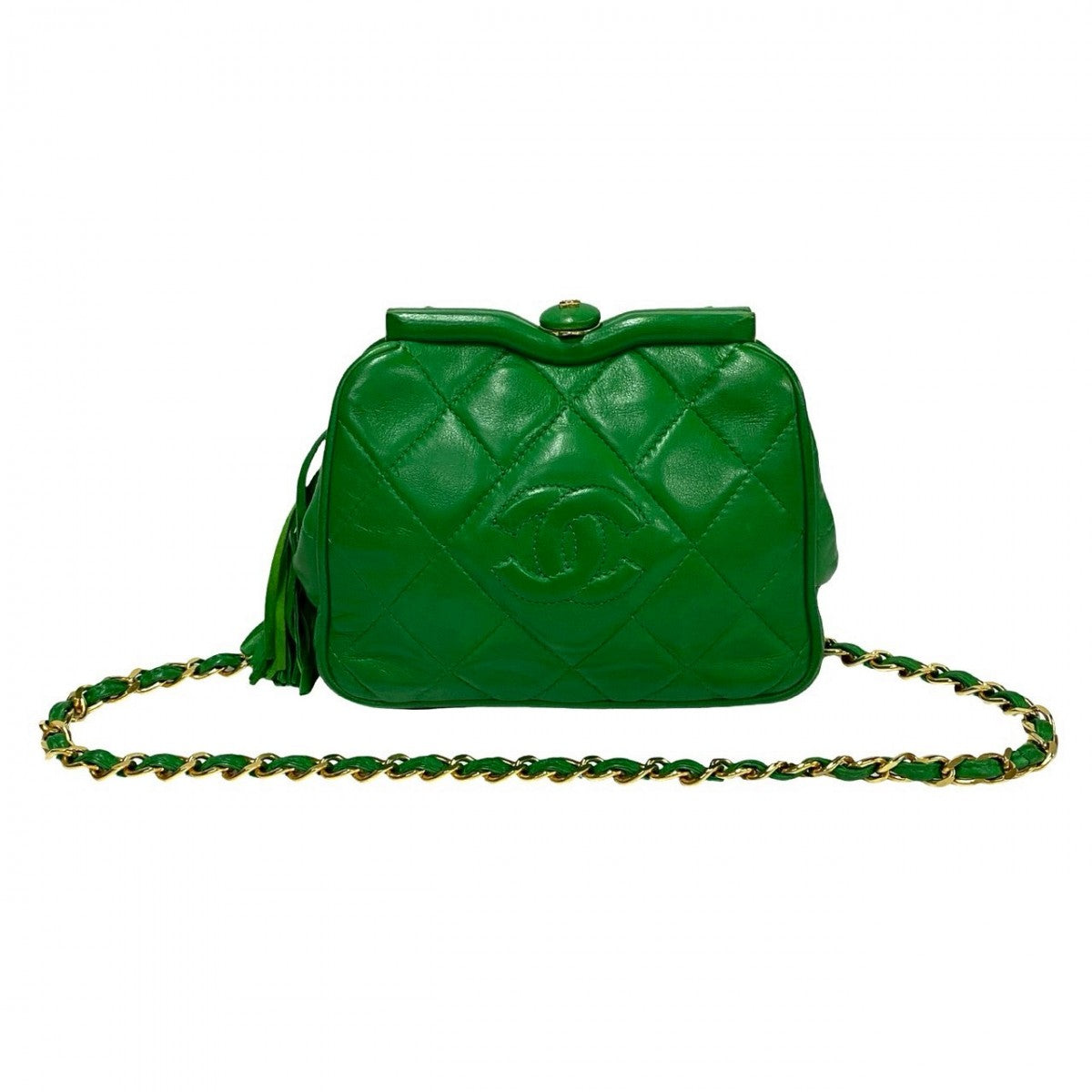Chanel lambskin COCO Mark Green Shoulder Bag