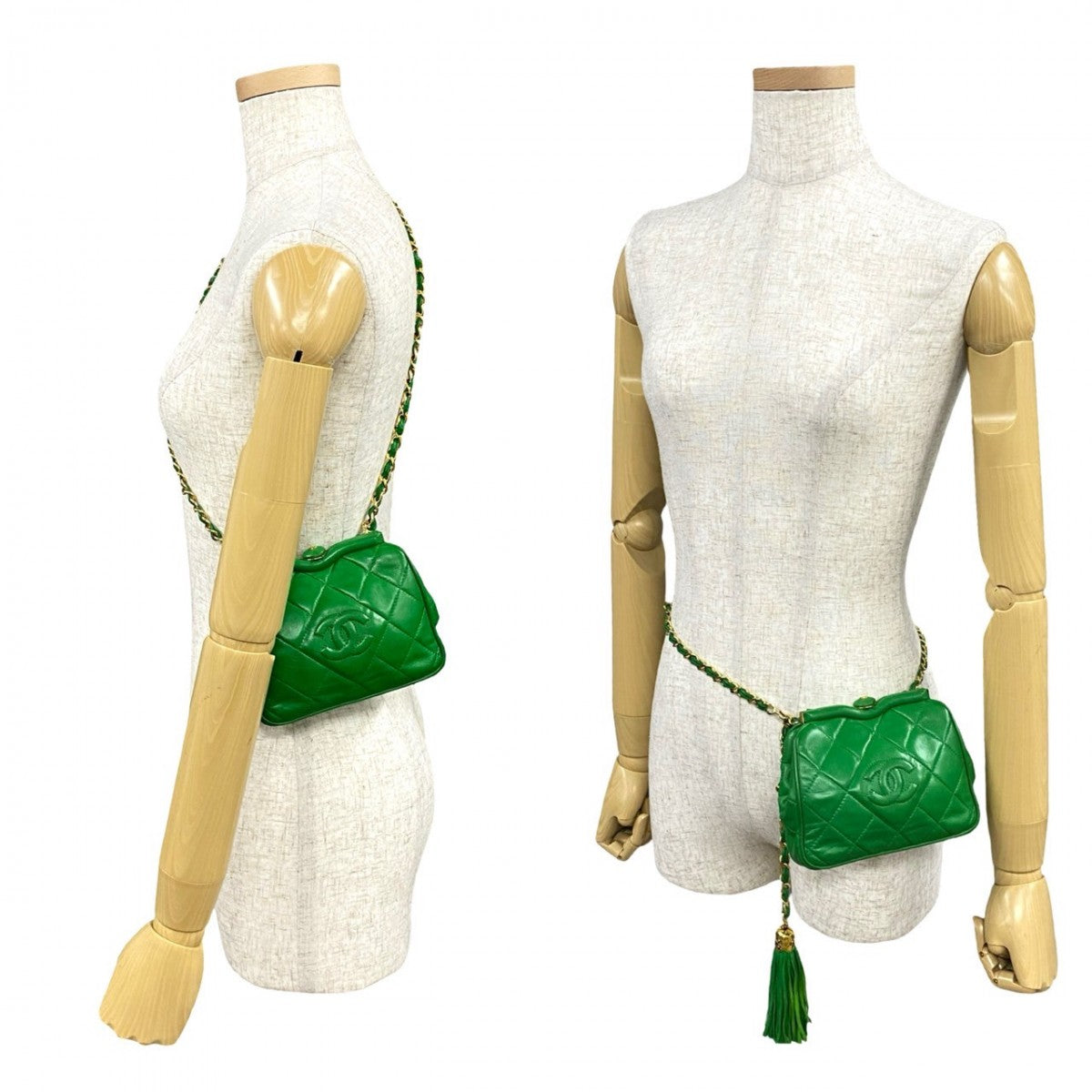 Chanel lambskin COCO Mark Green Shoulder Bag