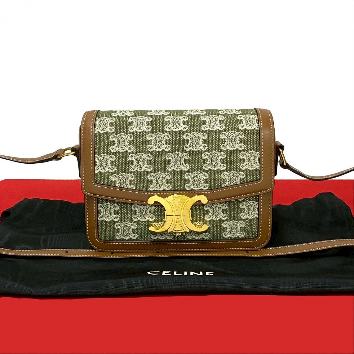 Shoulder Bag , Logo Metal Teen Triomphe Leather Canvas