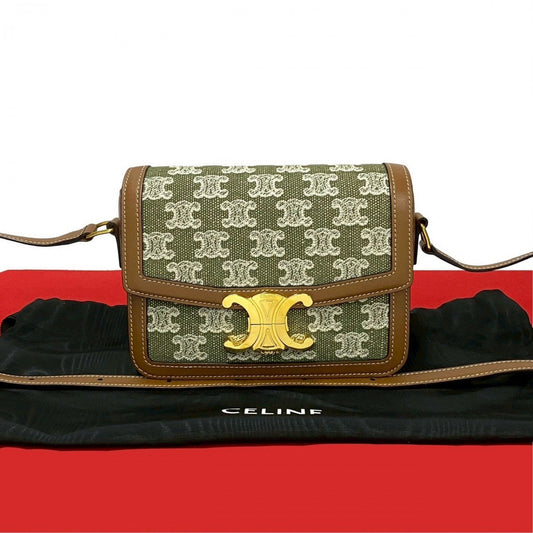 Shoulder Bag , Logo Metal Teen Triomphe Leather Canvas