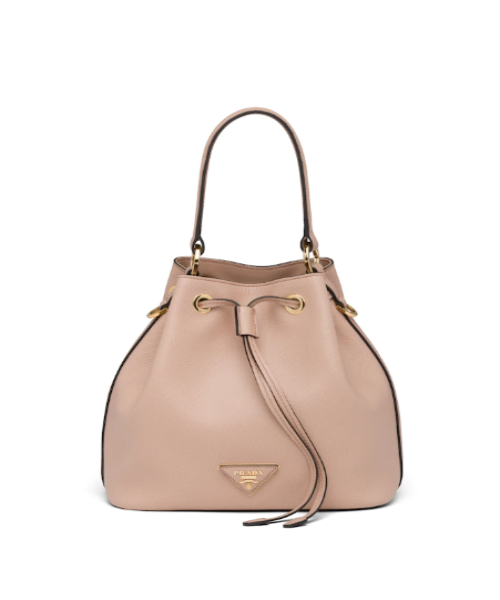 Prada Prada Saffiano Leather Bucket Bag Beige