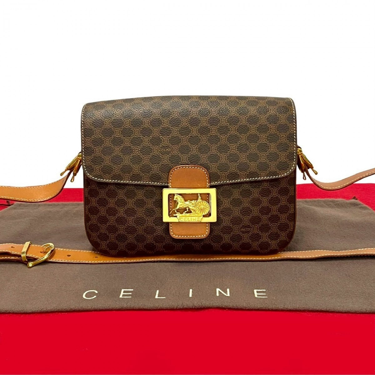 Shoulder Bag , Pvc Macadam Blason Triomphe Leather Brown Metal Women