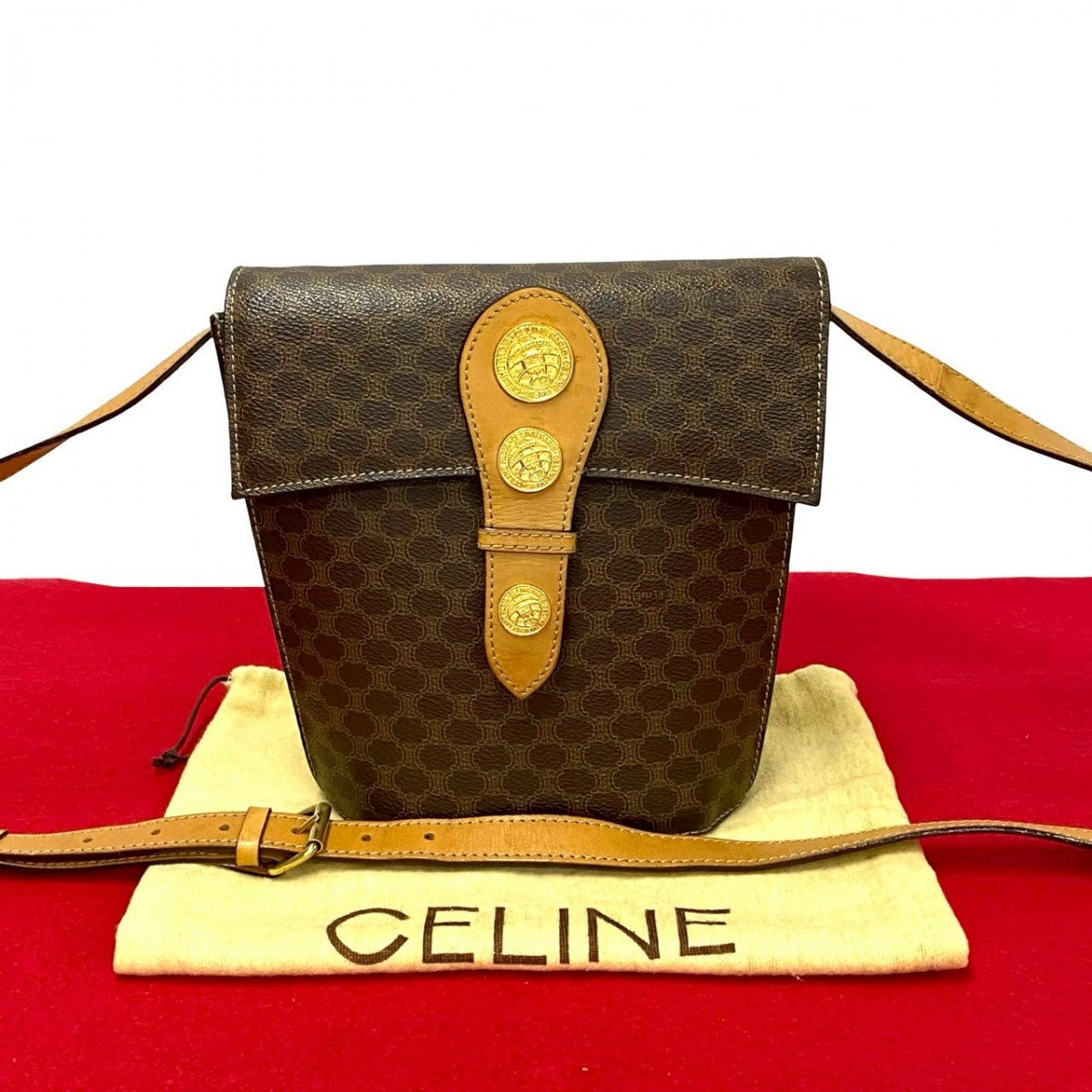 Shoulder Bag , Pvc Macadam Blason Triomphe Leather Brown 4
