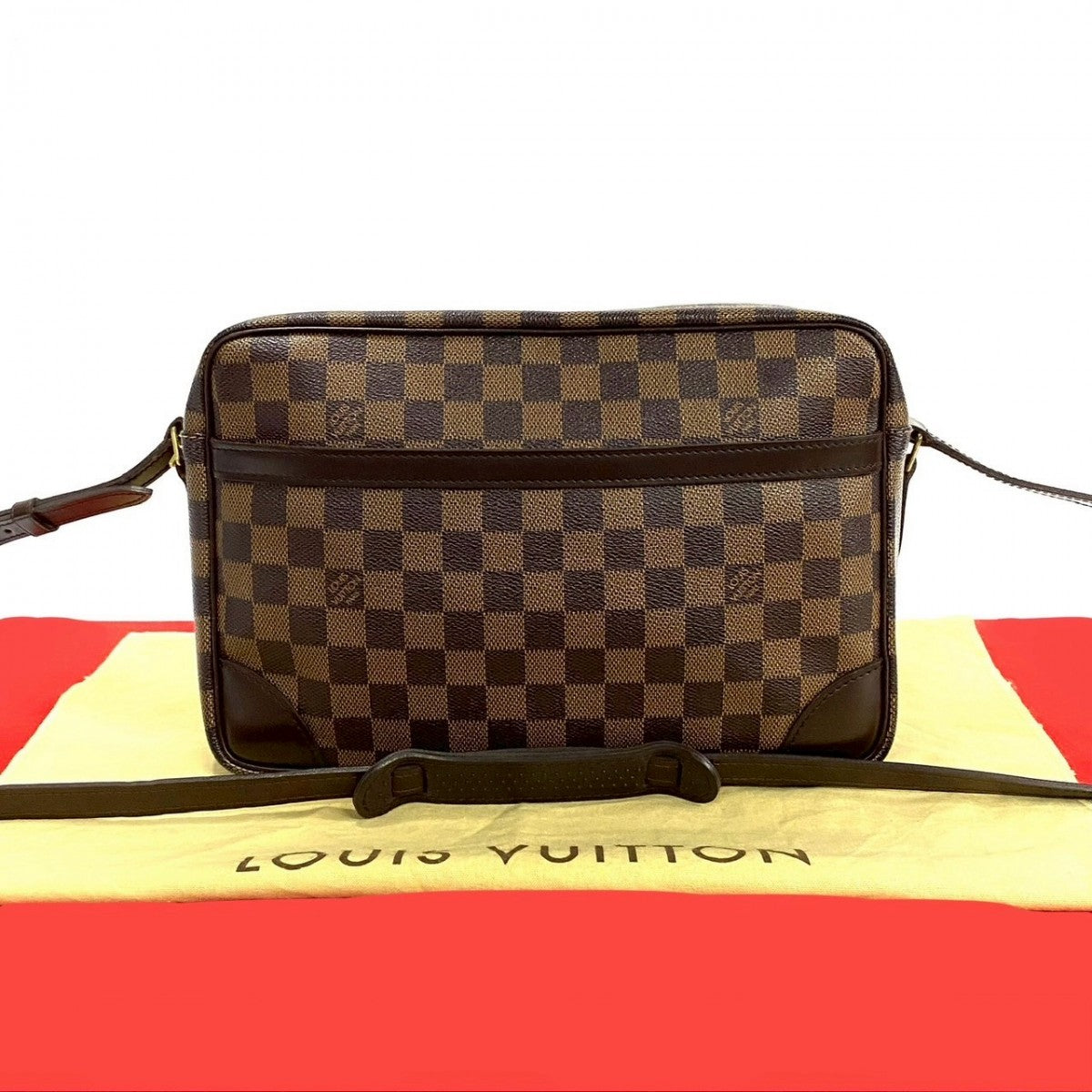Louis Vuitton N48082 Damier Trocadero Leather Brown Shoulder Bag