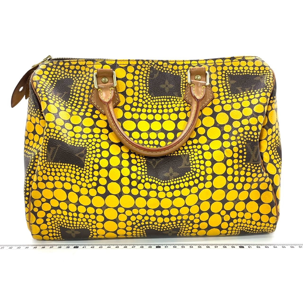 Louis Vuitton Kusama Town Speedy 30 Yellow Top Handle Handbag Bag 1