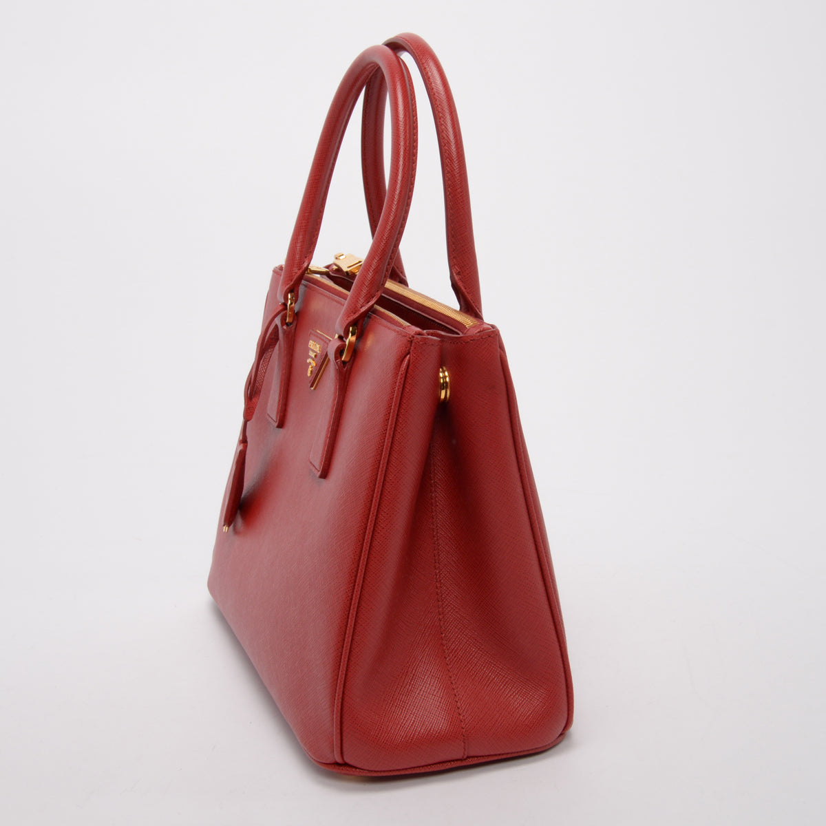 Prada Lux Galleria Tote Saffiano Red Small Tote Bag