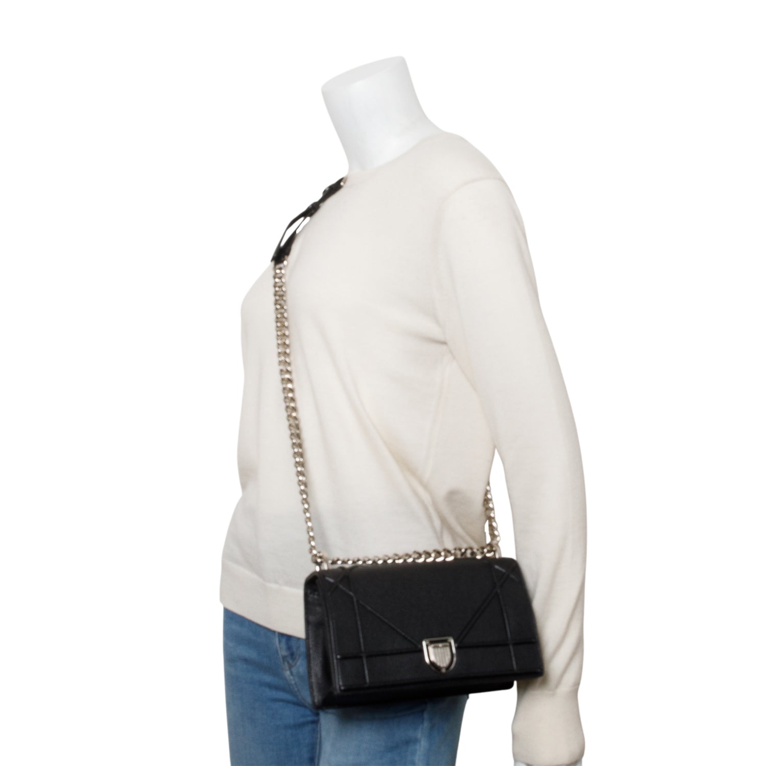 Dior Christian Calfskin ama Flap Bag Leather Black Travel Bag Flap Bag