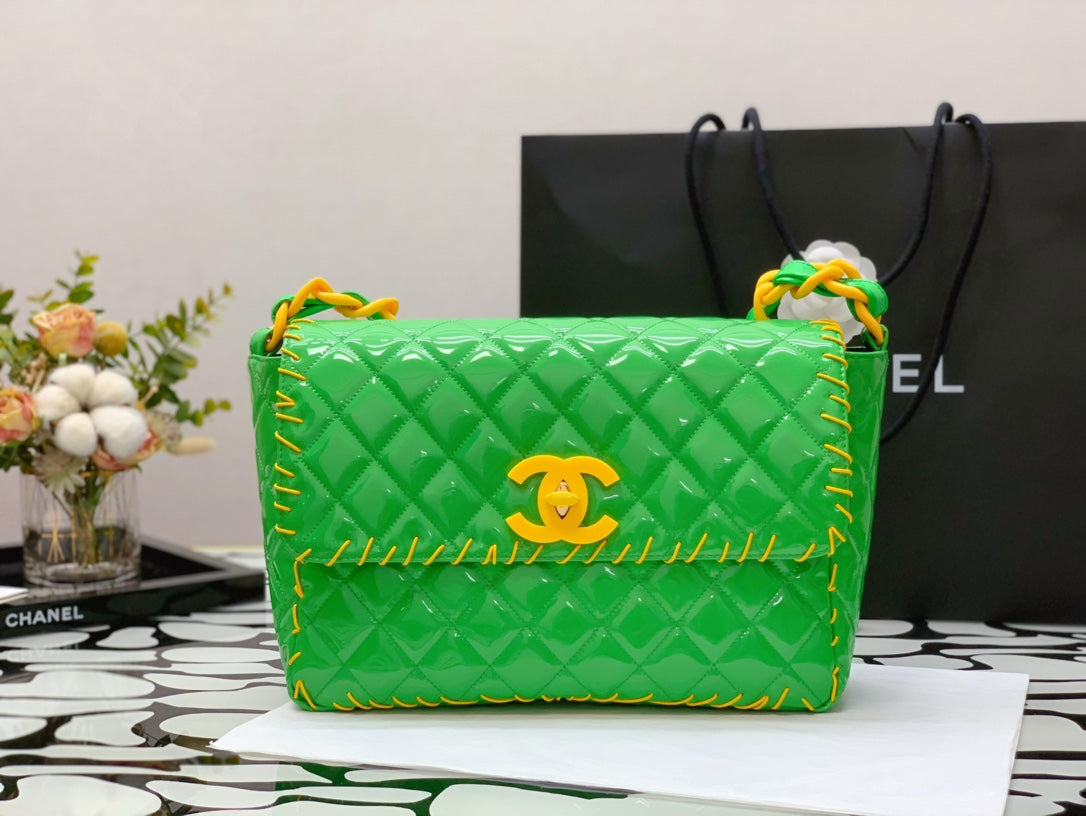 Chlvinyl Classic And Yellow Shoulder Bag For Green