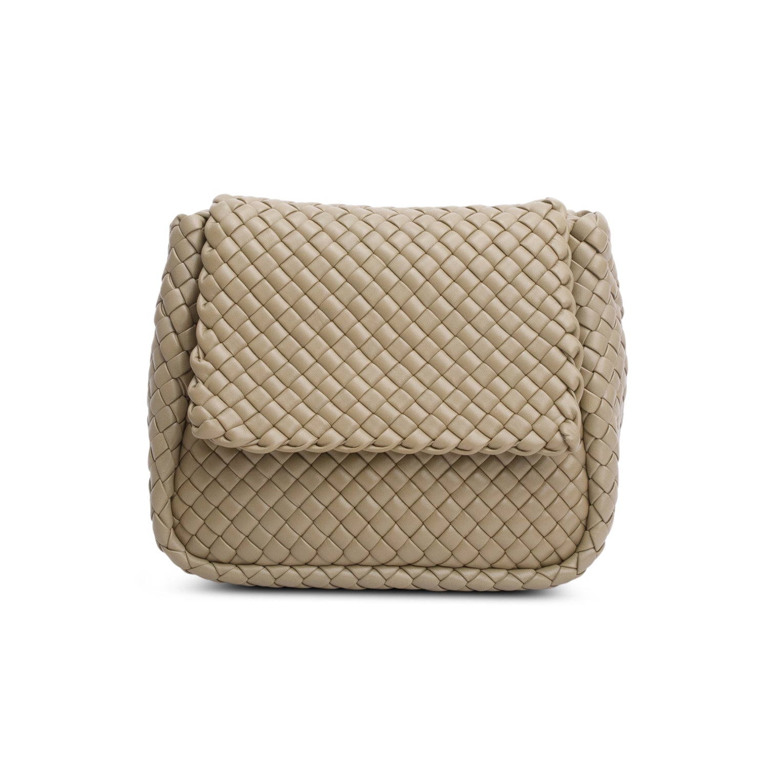 Bottega Veneta Grey Intrecciato Cobble Shoulder Bag Leather Medium