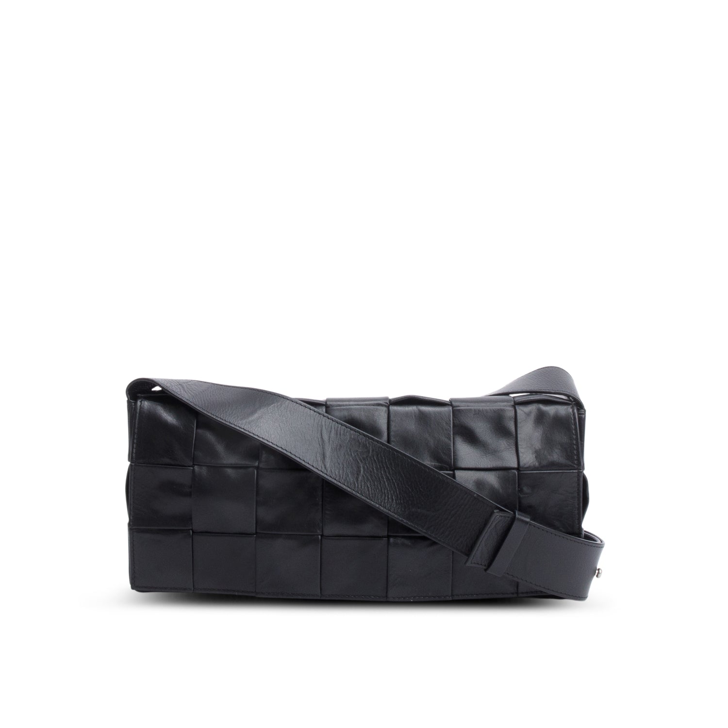 Bottega Veneta Paper Intrecciato The Stretch Cassette Bag Black Travel Bag