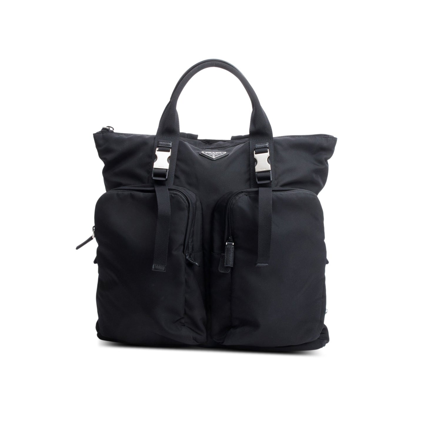 Prada Re And Saffiano Montagna Tote Backpack Handbag Leather Nylon Tote Bag