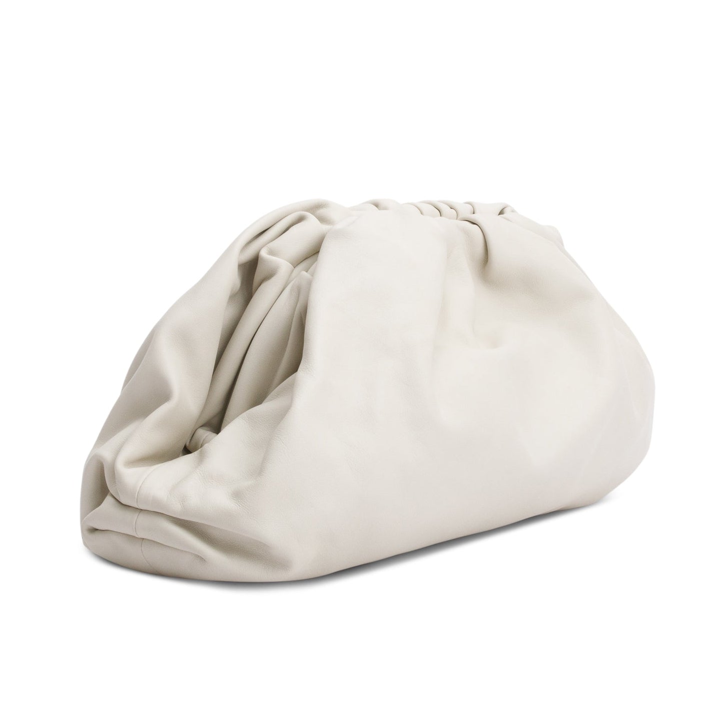 Bottega Veneta Calfskin The Classic Pouch Travel Bag Leather White