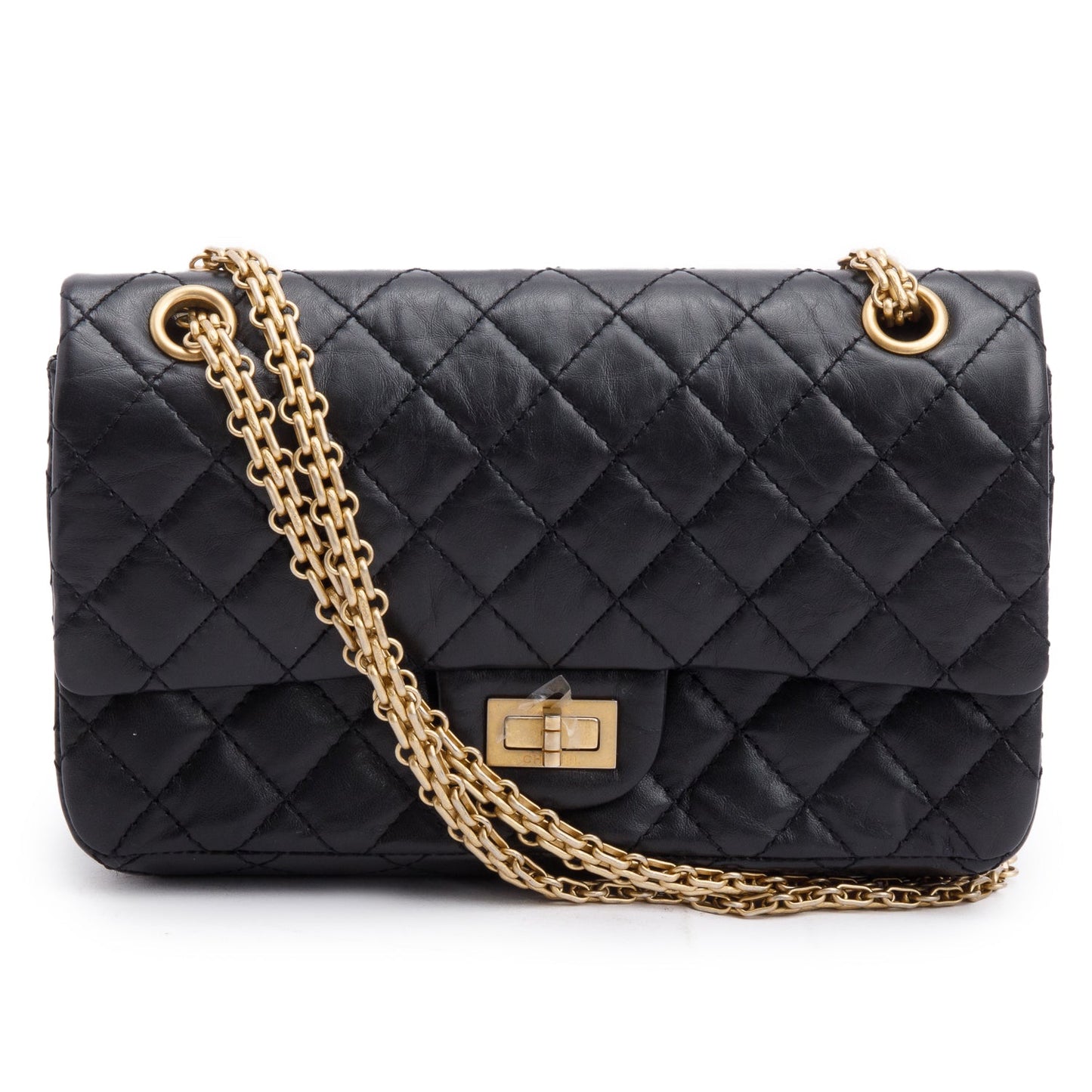 Chanel Aged 2.55 Reissue 225 Double Leather Calfskin Black Travel Bag