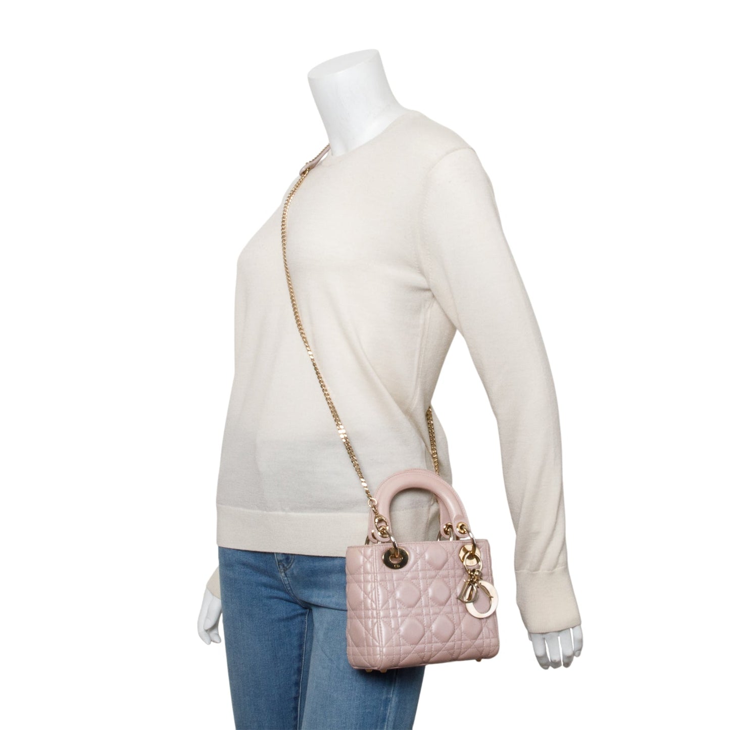 Dior Christian Cannage Lady Bag Leather Pink Travel Bag Dior Bag