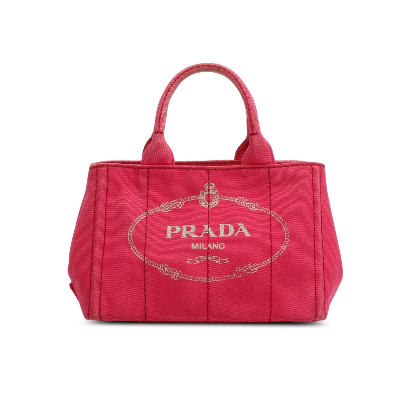 Prada Canapa Logo Tote Handbag Canvas Pink Tote Bag
