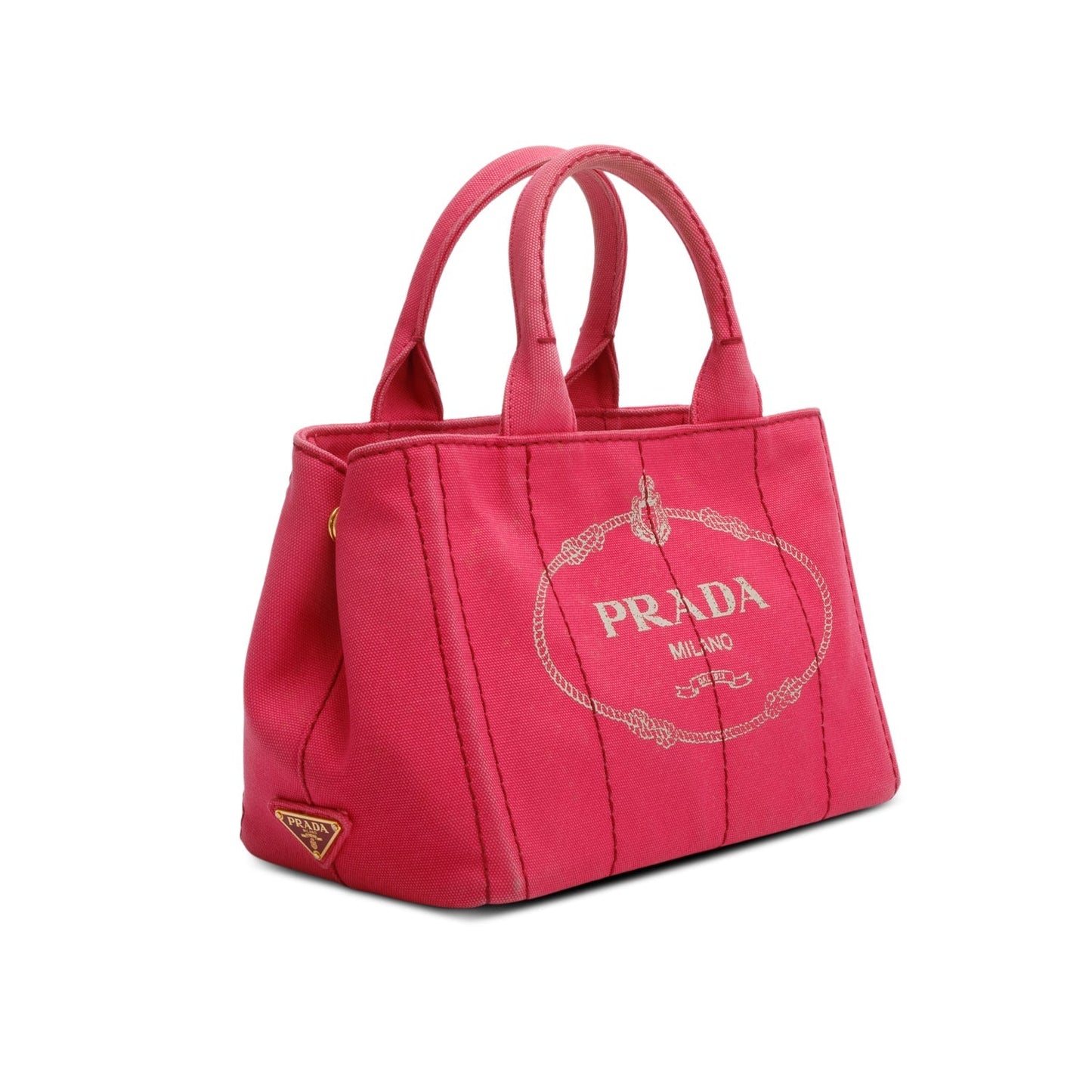 Prada Canapa Logo Tote Handbag Canvas Pink Tote Bag