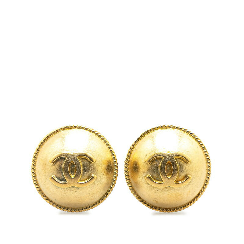 Chanel Gold Plated Coco Mark   Earrings 95P