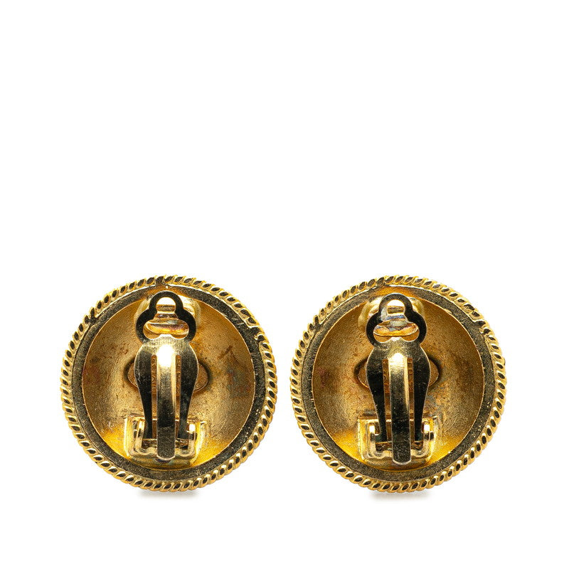 Chanel Gold Plated Coco Mark   Earrings 95P