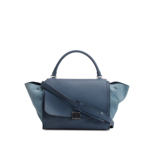 Celine Calfskin Trim Medium Trapeze Bag Leather Suede Travel Bag