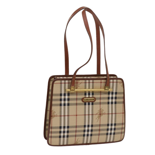 Burberry Luxury ss Nova Check Shoulder Bag Pvc Auth Leather Beige Beige Auth 63316