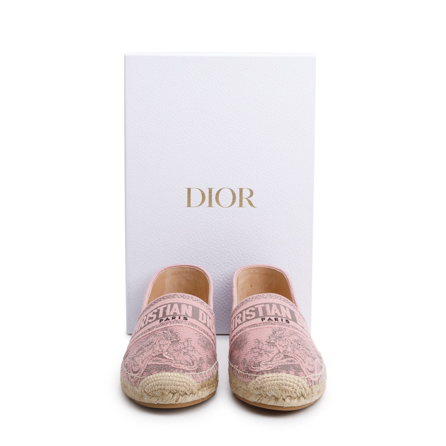 Dior Christian Embroidered Toile De Jouy Granville Espadrille, Pink Travel Bag