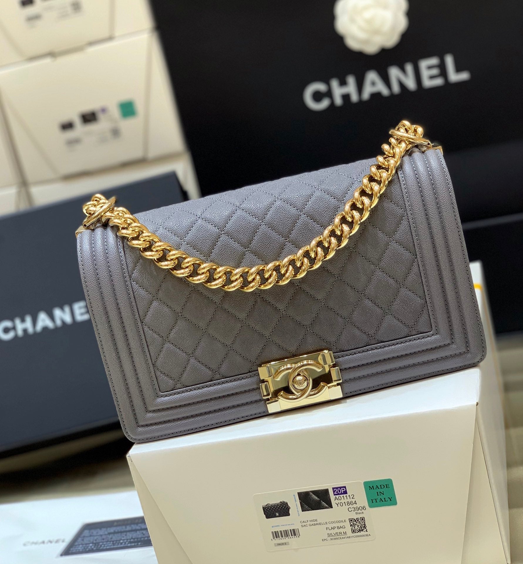 CHL Boy Toned Hardware 9.8in Gold Handbag