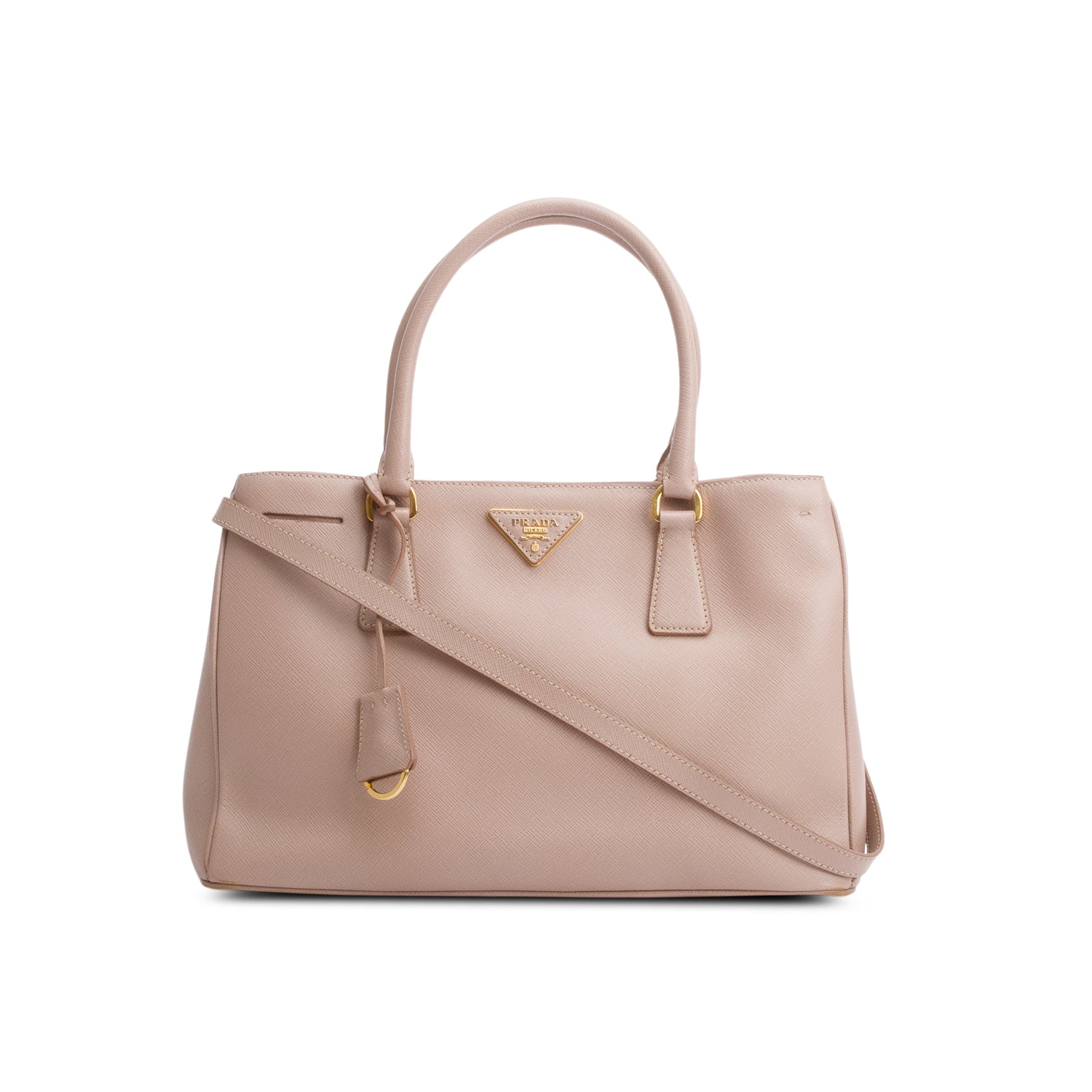 Prada Saffiano Lux Galleria Tote Handbag Beige Small Tote Bag