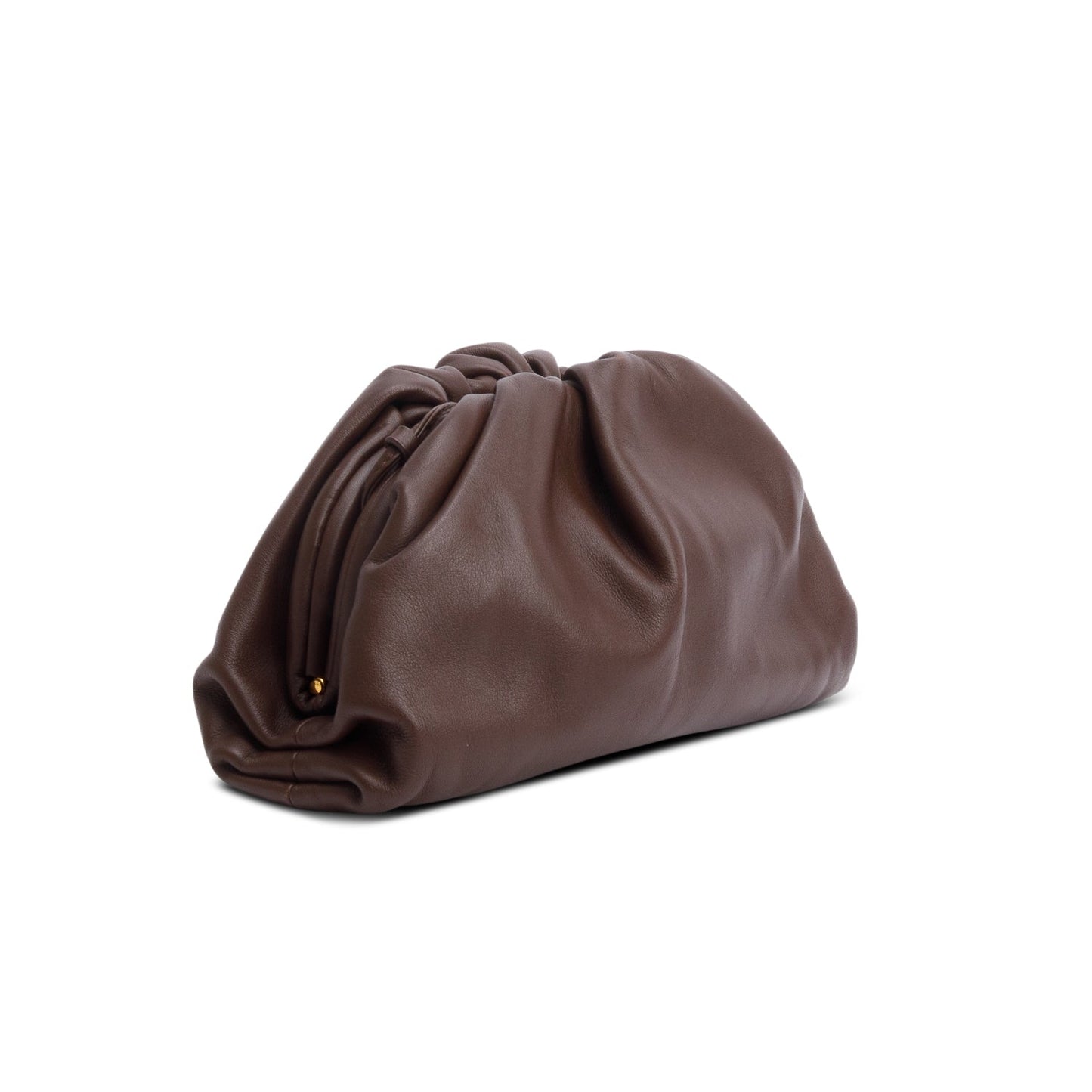 Bottega Veneta Calfskin The Pouch Travel Bag Leather Brown