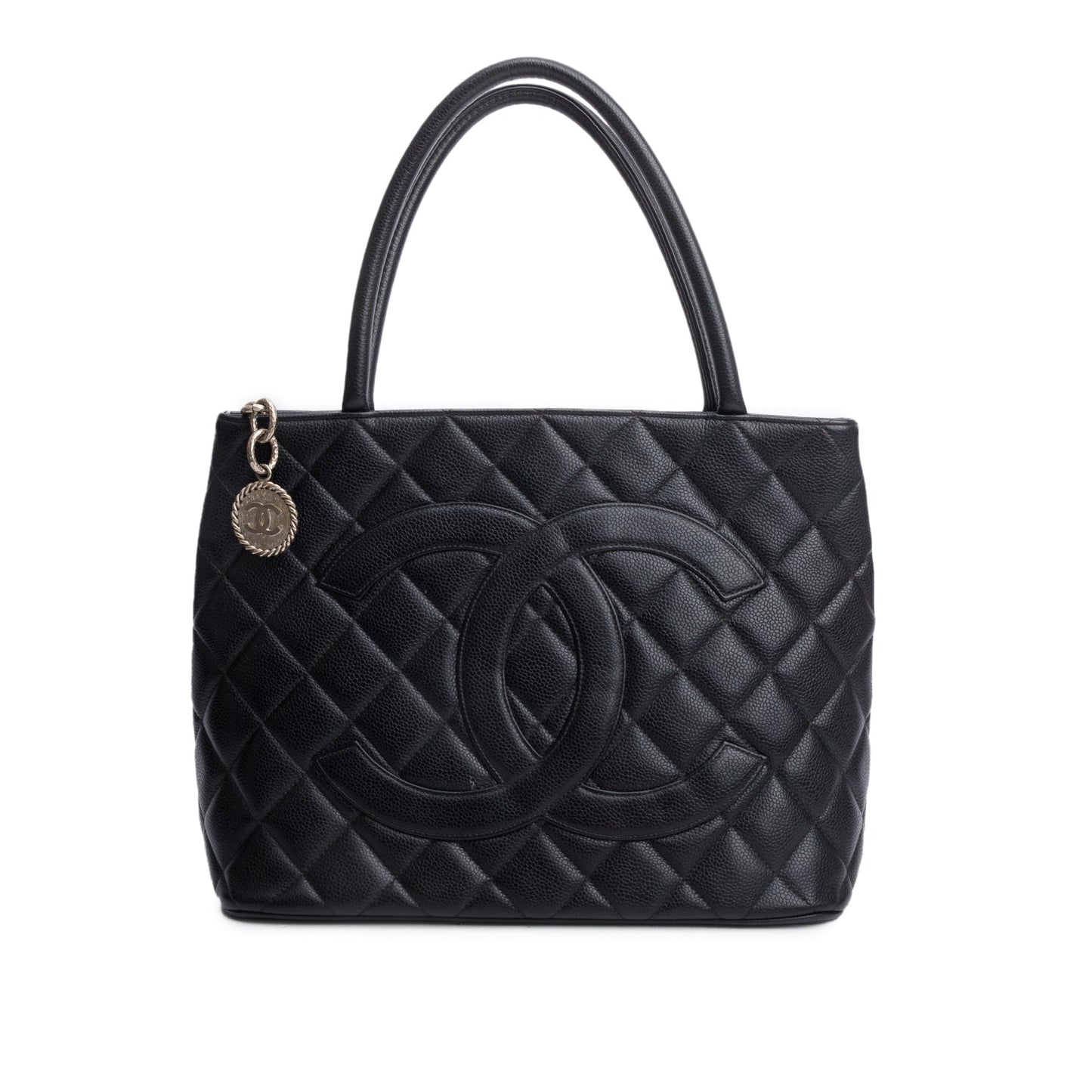 Chanel Caviar Medallion Leather Black Travel Bag 4