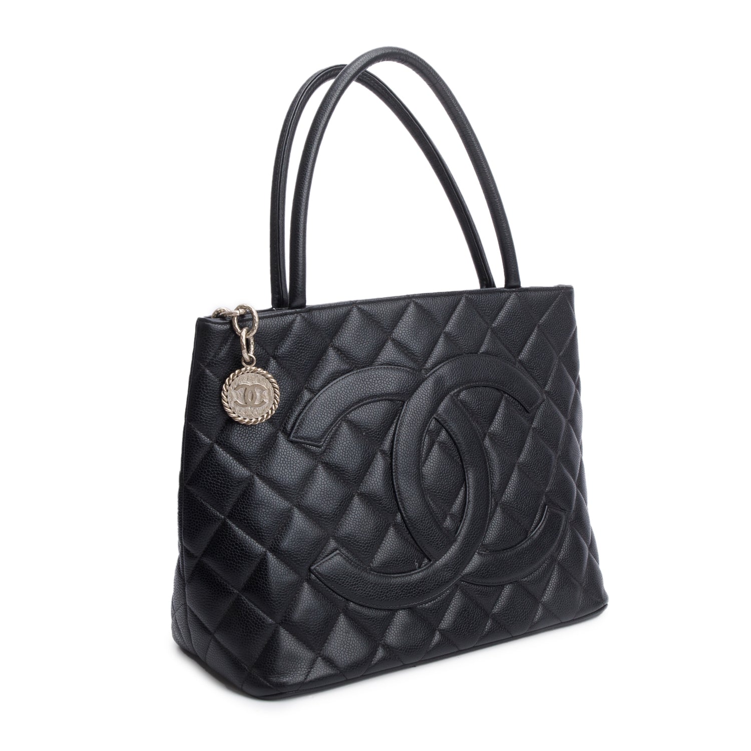 Chanel Caviar Medallion Leather Black Travel Bag 4