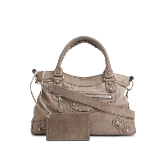 Balenciaga Taupe Motocross Agneau Giant City Bag Leather Travel Bag