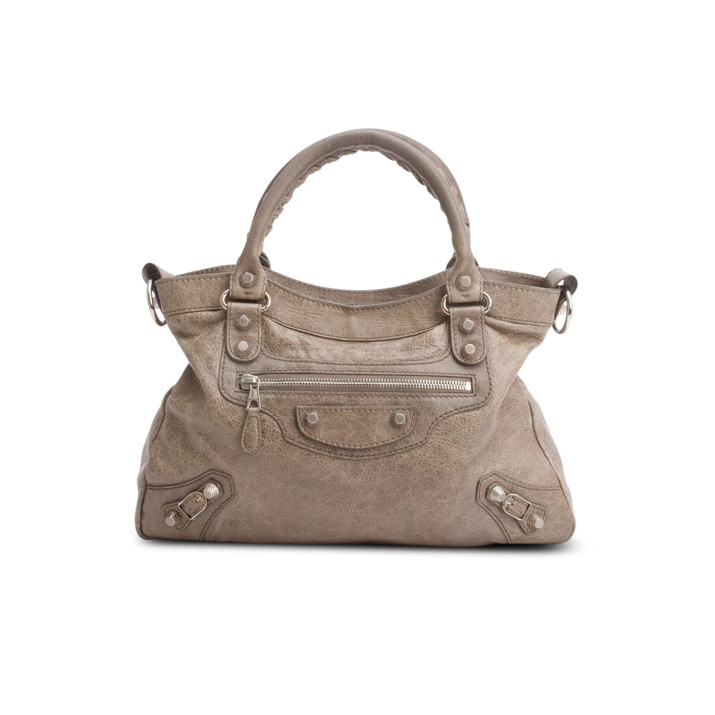 Balenciaga Taupe Motocross Agneau Giant City Bag Leather Travel Bag