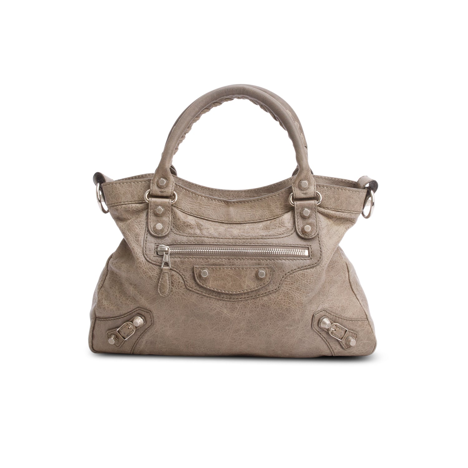 Balenciaga Taupe Motocross Agneau Giant City Bag Leather Travel Bag