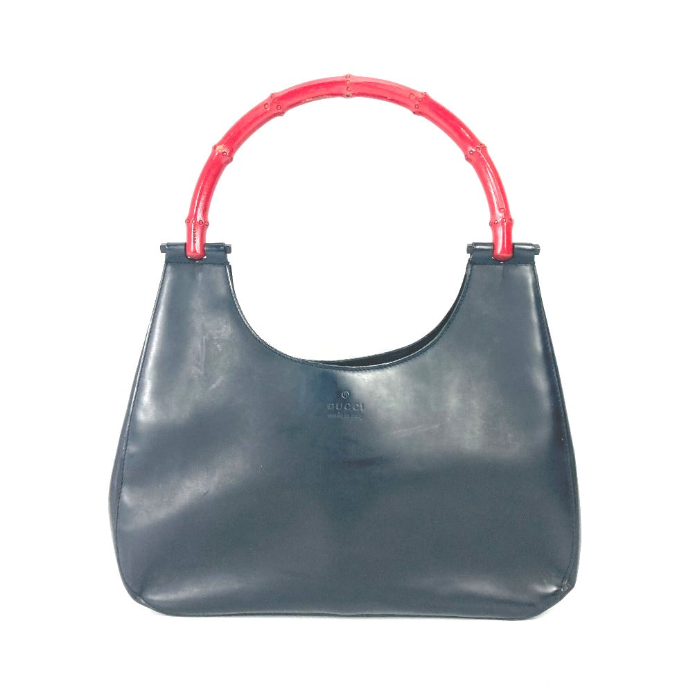 Gucci 001 Bamboo Leather Black Travel Bag