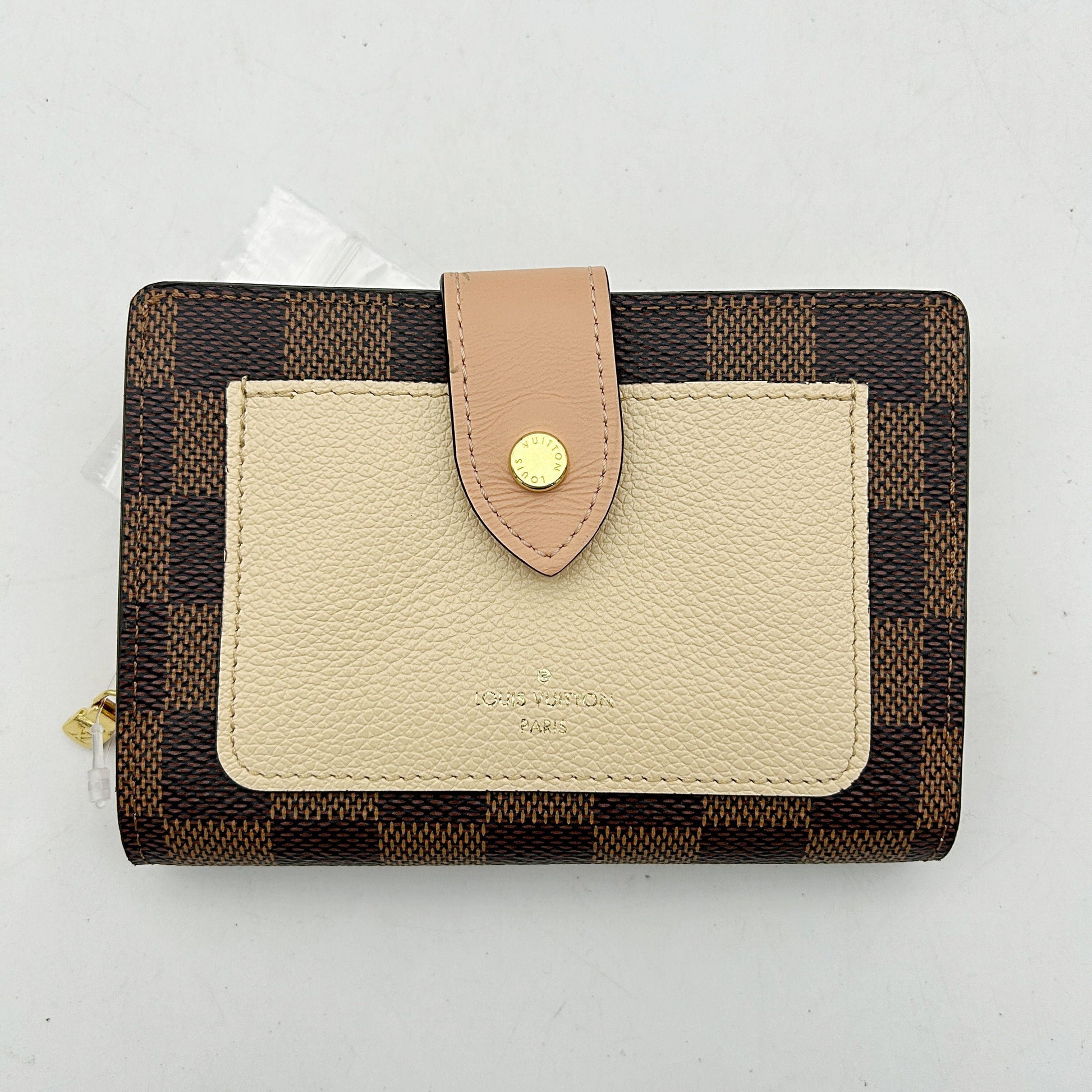 Louis Vuitton Juliette Wallet Damier with Leather Brown
