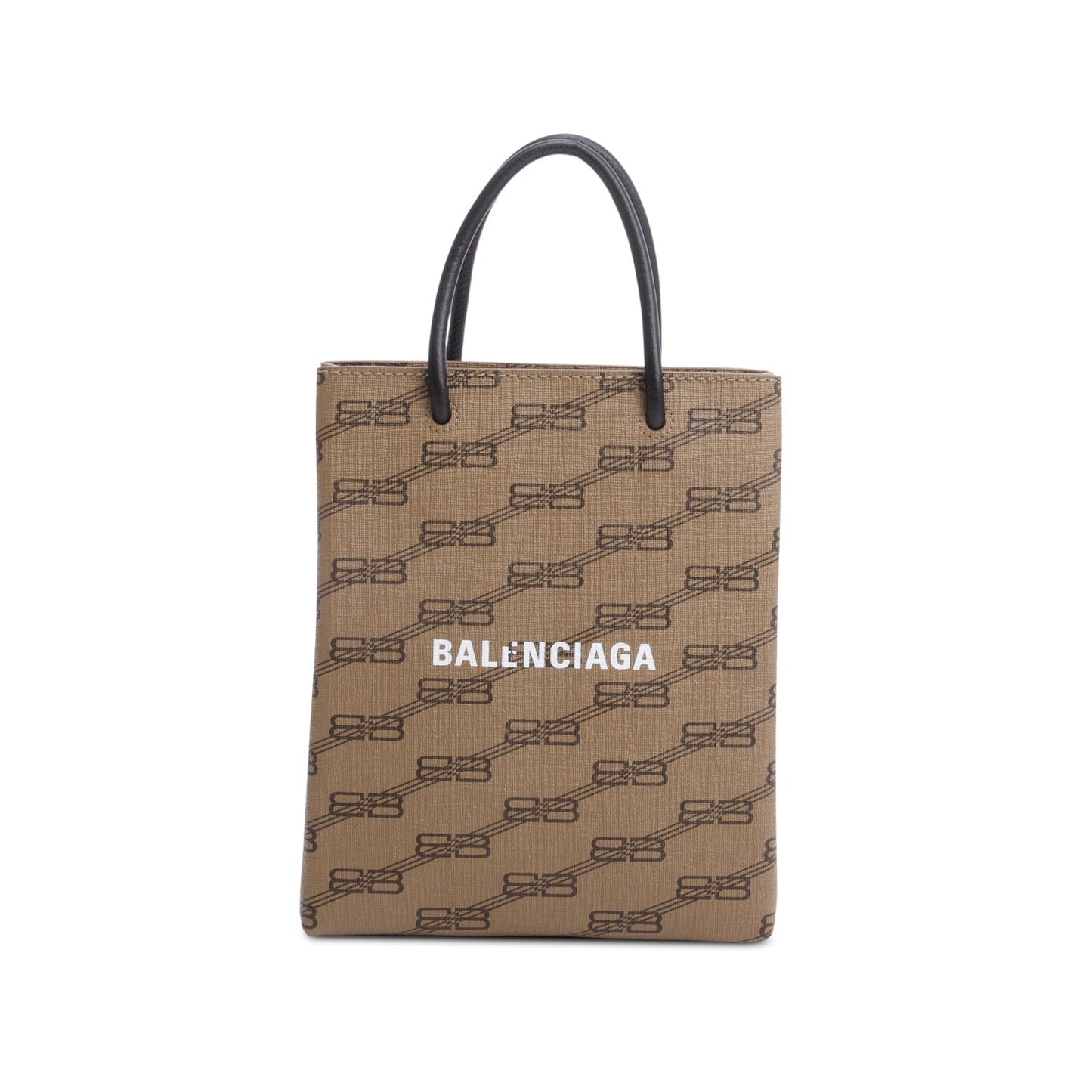 Balenciaga Coated Bb Print Tote Bag Canvas Monogram