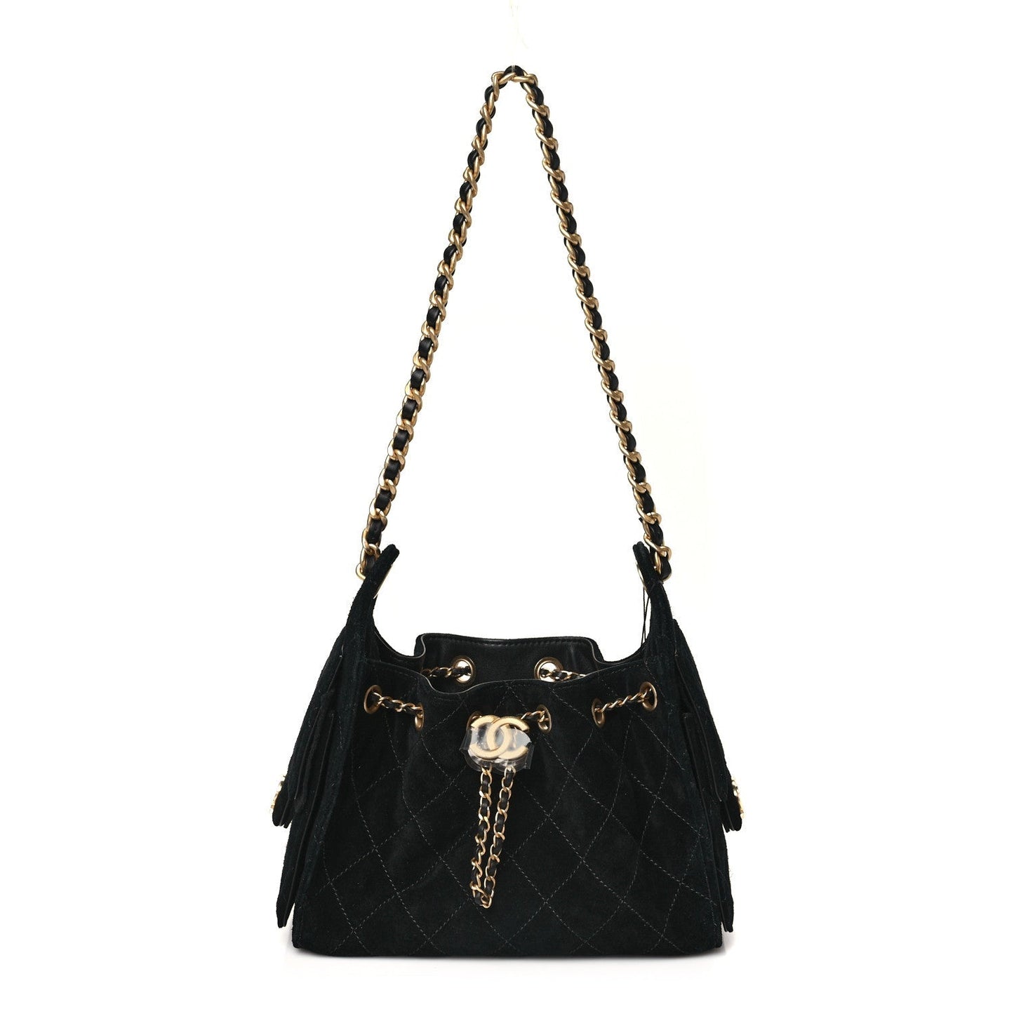 Chanel Suede Quilted Mini 25 Handbag Black