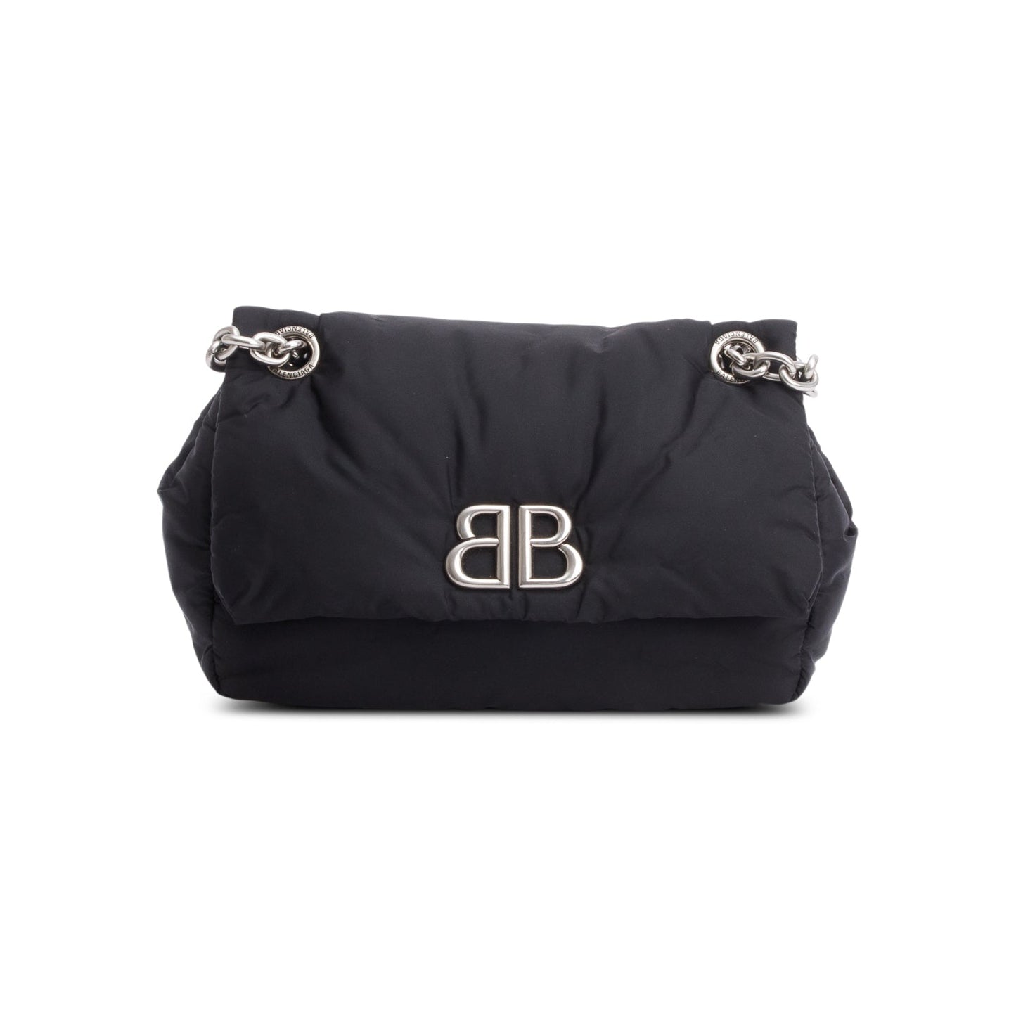 Balenciaga Monaco Bb Shoulder Bag Nylon Black